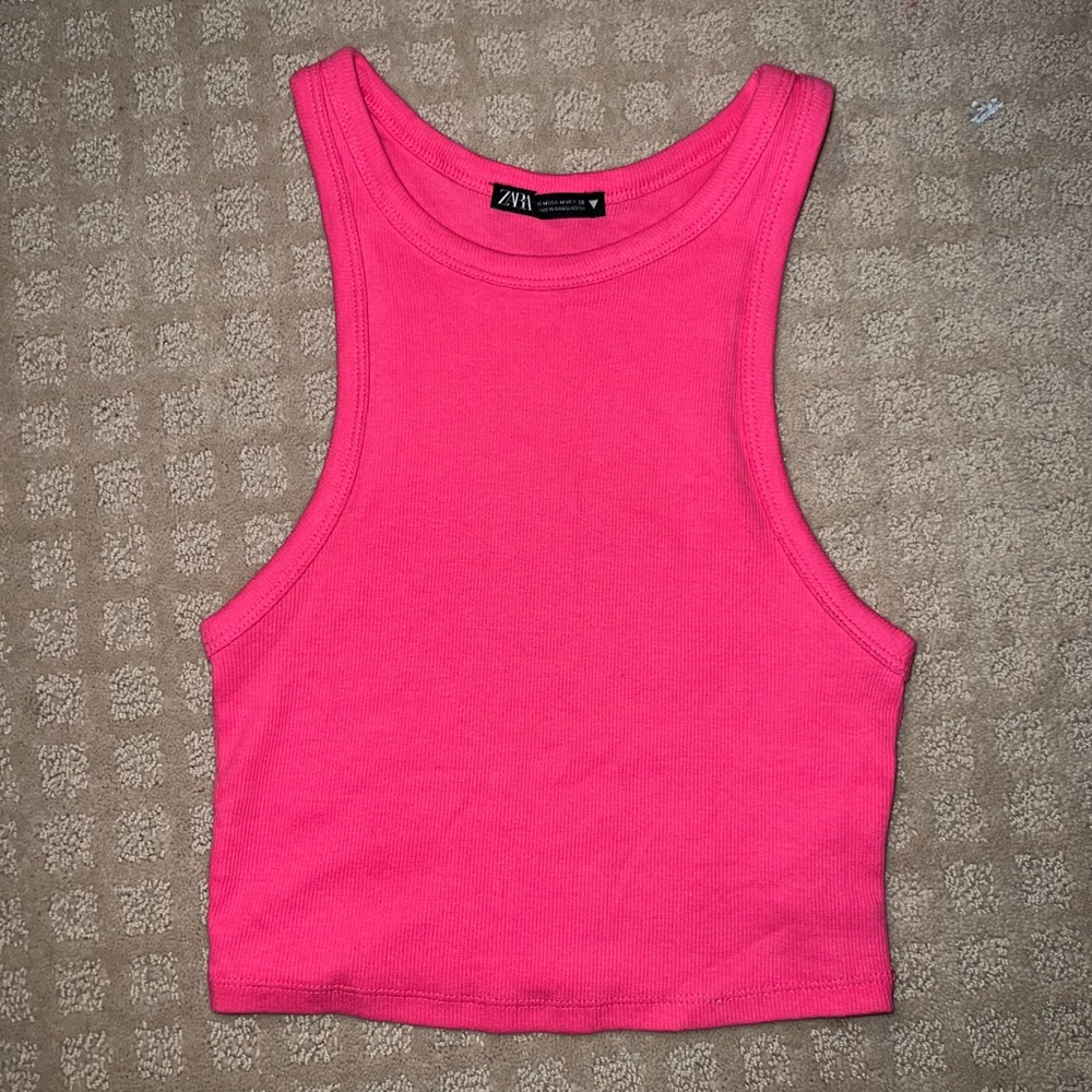 ZARA PINK CROP TOP (S)